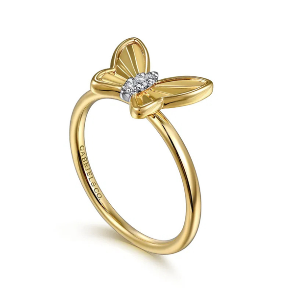 Gabriel & Co. Contemporary Yellow Gold Diamond Ring Image 3 SVS Fine Jewelry Oceanside, NY
