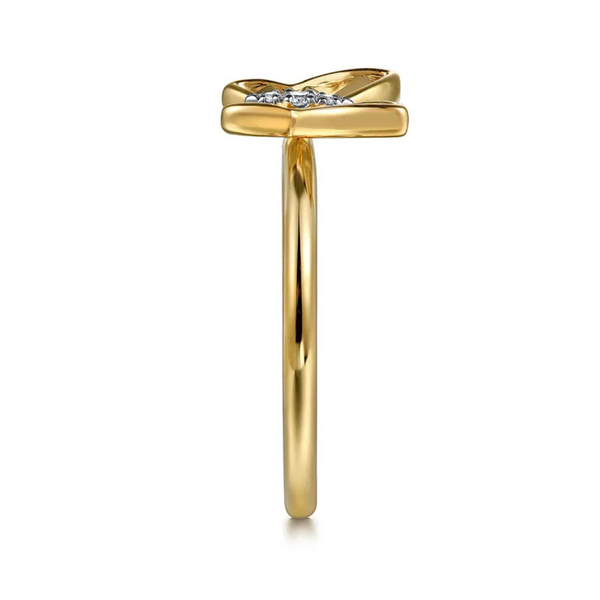 Gabriel & Co. Contemporary Yellow Gold Diamond Ring Image 4 SVS Fine Jewelry Oceanside, NY