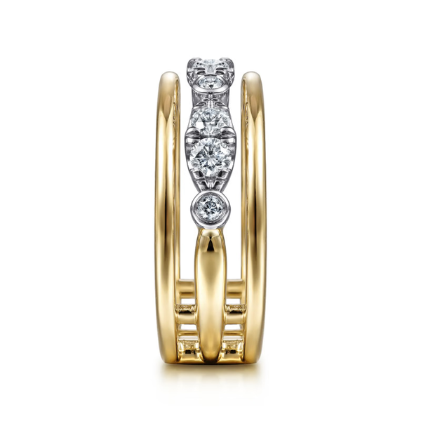 Gabriel & Co. Contemporary White & Yellow Gold Ring Image 4 SVS Fine Jewelry Oceanside, NY