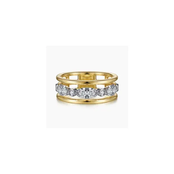 Gabriel & Co. Contemporary White & Yellow Gold Ring SVS Fine Jewelry Oceanside, NY