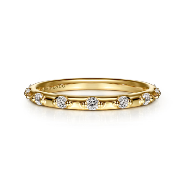 Gabriel & Co. Contemporary Yellow Gold Diamond Ring SVS Fine Jewelry Oceanside, NY