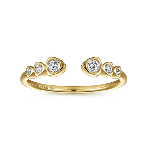 Gabriel & Co. Stackable Yellow Gold Diamond Ring Image 4 SVS Fine Jewelry Oceanside, NY