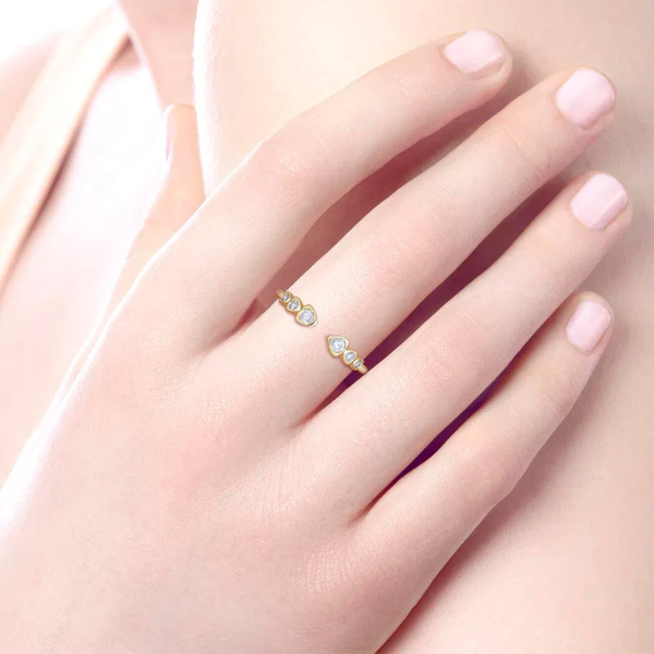 Gabriel & Co. Stackable Yellow Gold Diamond Ring Image 5 SVS Fine Jewelry Oceanside, NY