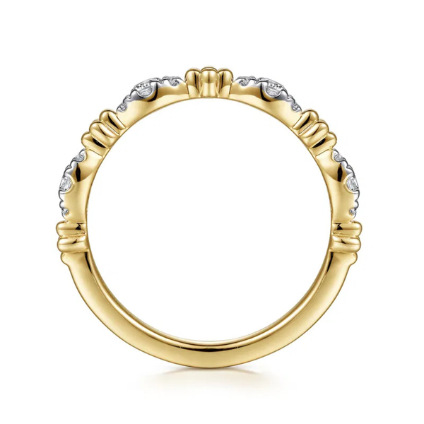 Gabriel & Co. Stackable Yellow Gold Diamond Ring Image 2 SVS Fine Jewelry Oceanside, NY