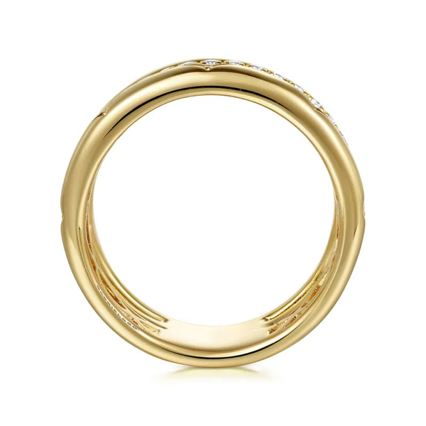 Gabriel & Co. Contemporary Yellow Gold Diamond Ring Image 3 SVS Fine Jewelry Oceanside, NY