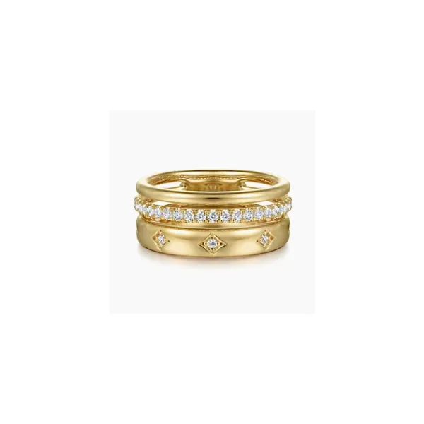 Gabriel & Co. Contemporary Yellow Gold Diamond Ring SVS Fine Jewelry Oceanside, NY