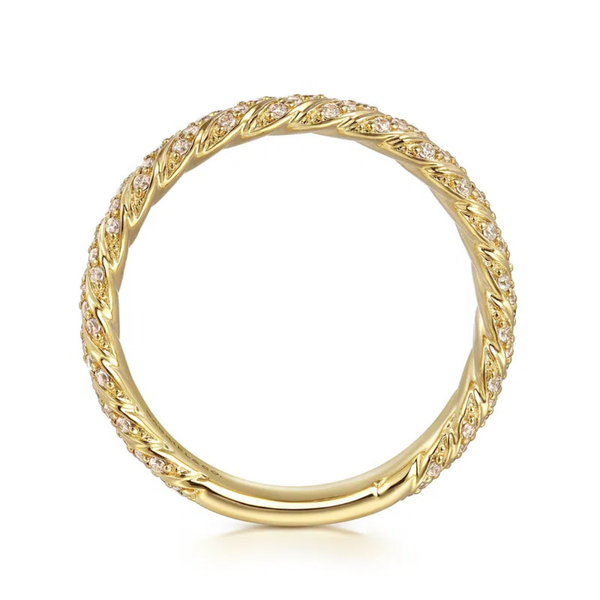 Gabriel & Co. Stackable Yellow Gold Diamond Ring Image 2 SVS Fine Jewelry Oceanside, NY