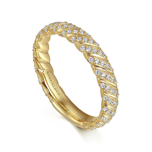 Gabriel & Co. Stackable Yellow Gold Diamond Ring Image 3 SVS Fine Jewelry Oceanside, NY