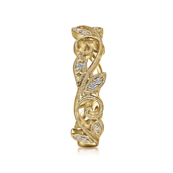 Gabriel & Co. Stackable Yellow Gold Diamond Ring Image 4 SVS Fine Jewelry Oceanside, NY