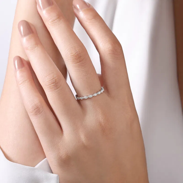 Gabriel & Co. Stackable White Gold Diamond Ring Image 5 SVS Fine Jewelry Oceanside, NY