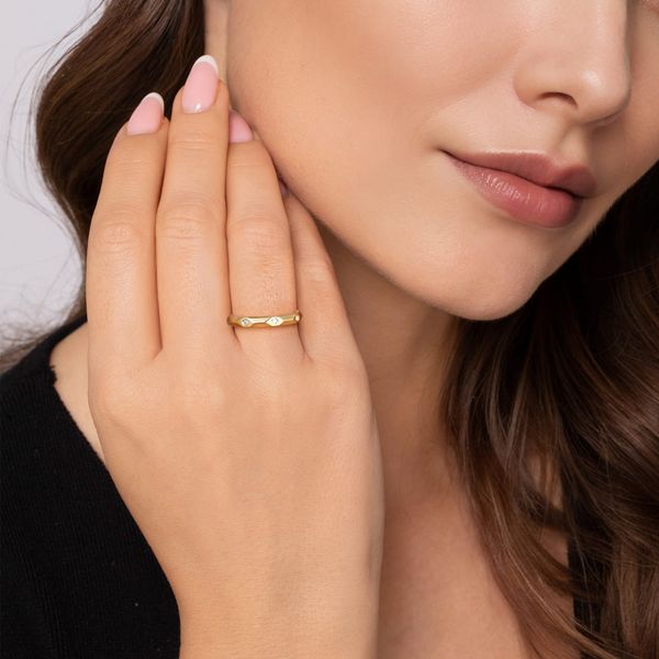 Gabriel & Co. Contemporary Yellow Gold Diamond Ring Image 5 SVS Fine Jewelry Oceanside, NY