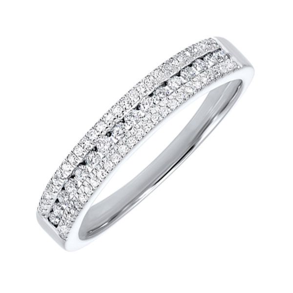 White Gold Diamond Three Row Band, 0.25Cttw SVS Fine Jewelry Oceanside, NY