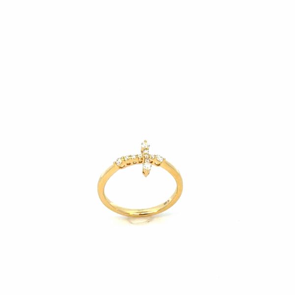 Yellow Gold Diamond Cross Ring, 0.25Cttw, Size 7 SVS Fine Jewelry Oceanside, NY
