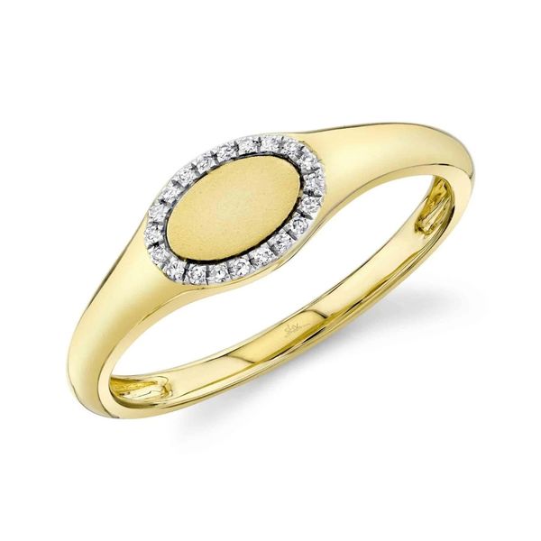 Shy Creation Yellow Gold Diamond Oval Ring SVS Fine Jewelry Oceanside, NY