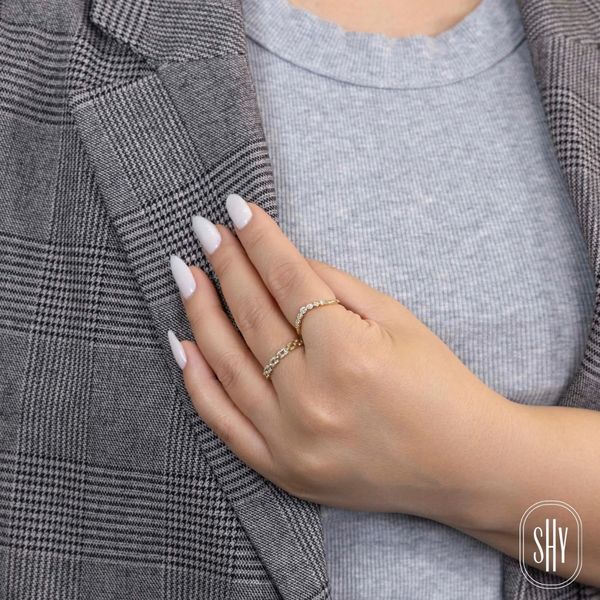 Shy Creation Yellow Gold Diamond Link Ring Image 2 SVS Fine Jewelry Oceanside, NY