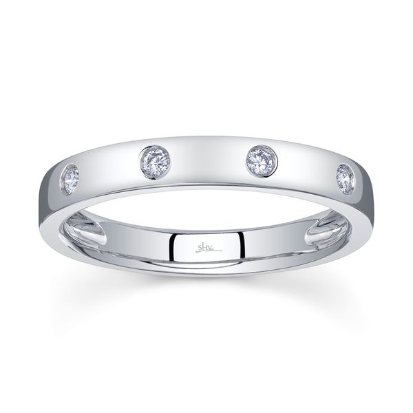 Shy Creation White Gold Band, 0.07Cttw, Size 7 Image 3 SVS Fine Jewelry Oceanside, NY