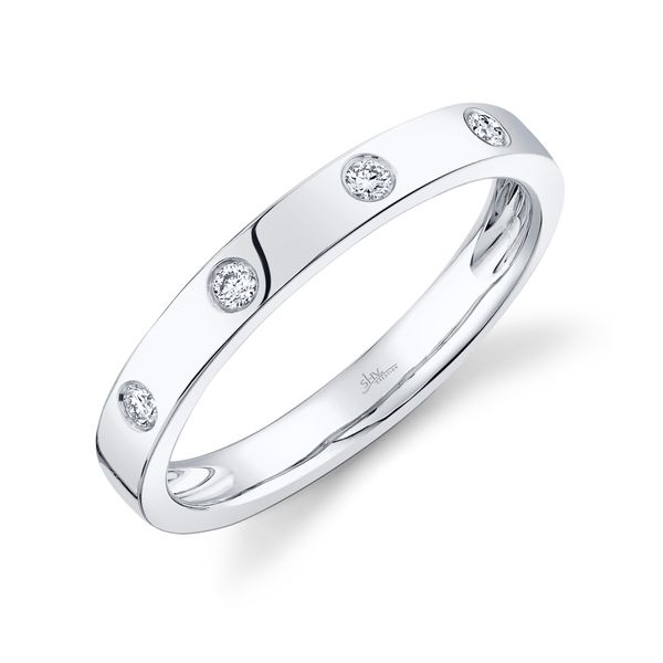 Shy Creation White Gold Band, 0.07Cttw, Size 7 SVS Fine Jewelry Oceanside, NY