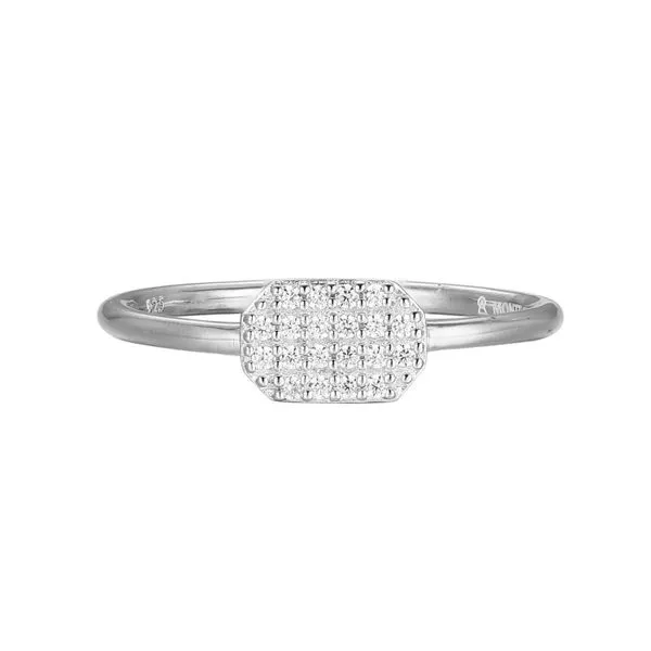 Lab Grown Diamond Dog Tag Ring, .10ctw Image 2 SVS Fine Jewelry Oceanside, NY