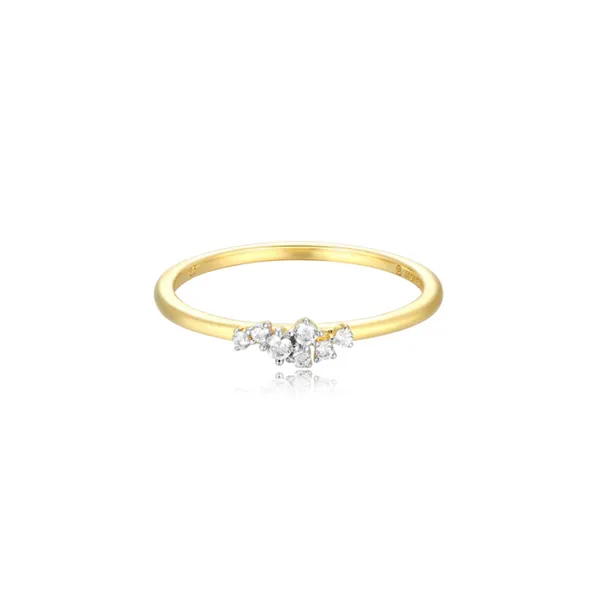 Lab Grown Diamond Yellow Gold Plated Stackable Ring, .09ctw SVS Fine Jewelry Oceanside, NY