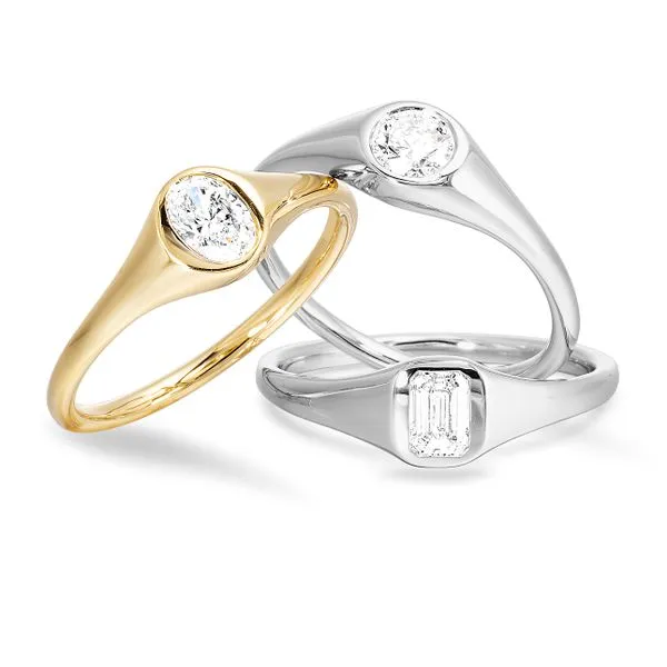 Lab Grown Round Diamond Signet Ring, .33ctw Image 4 SVS Fine Jewelry Oceanside, NY