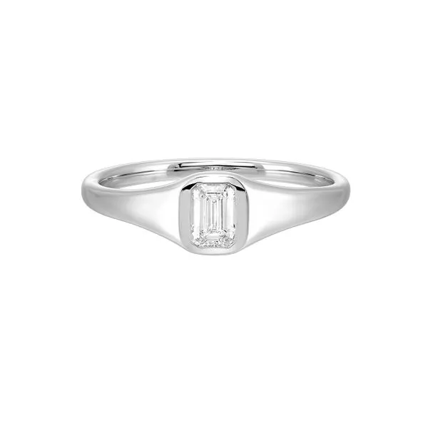 Lab Grown Emerald Cut Diamond Signet Ring,.33ctw SVS Fine Jewelry Oceanside, NY