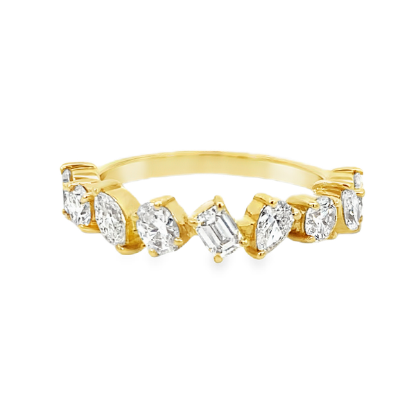 Everlee 14K Yellow Gold Petite Multi Shape Lab Grown Diamond Band, 1 ctw SVS Fine Jewelry Oceanside, NY