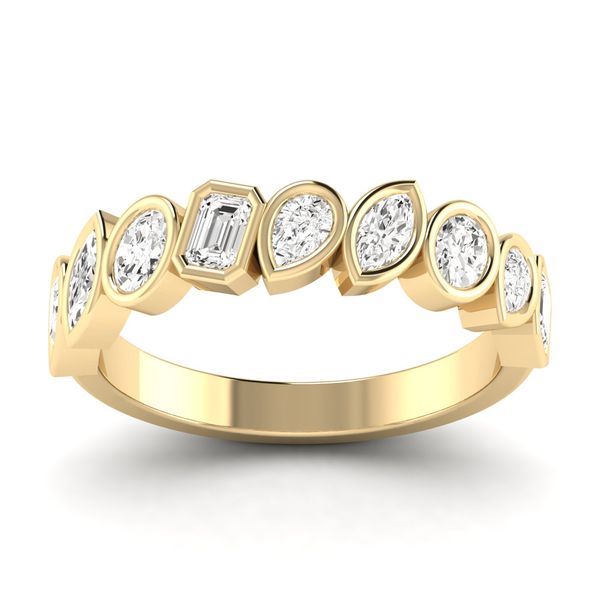 Yellow Gold Multi Shape Lab Grown Diamond Band Image 3 SVS Fine Jewelry Oceanside, NY