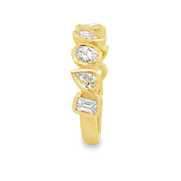 Everlee 14K Yellow Gold Multi Shape Lab Grown Diamond Bezel Band, 1 ctw Image 3 SVS Fine Jewelry Oceanside, NY