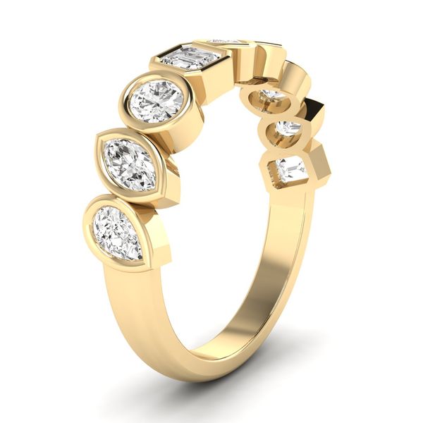 Yellow Gold Multi Shape Lab Grown Diamond Band SVS Fine Jewelry Oceanside, NY