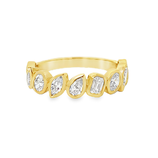 Everlee 14K Yellow Gold Multi Shape Lab Grown Diamond Bezel Band, 1 ctw SVS Fine Jewelry Oceanside, NY