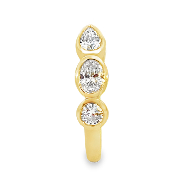 Everlee 14K Yellow Gold Open Multi Shape Lab Grown Diamond Bezel Band, 1 ctw Image 3 SVS Fine Jewelry Oceanside, NY