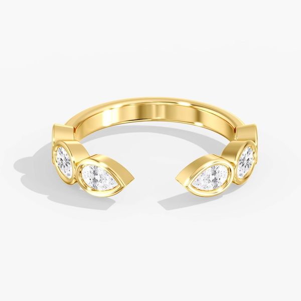 Yellow Gold Open Multi Shape Lab Grown Diamond Band SVS Fine Jewelry Oceanside, NY