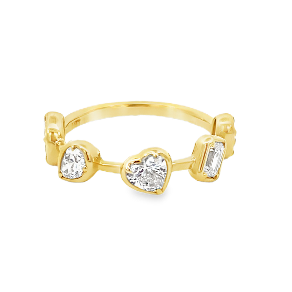 Everlee 14K Yellow Gold Bezel Multi Shape Lab Grown Diamond Band, 1 ctw Image 3 SVS Fine Jewelry Oceanside, NY