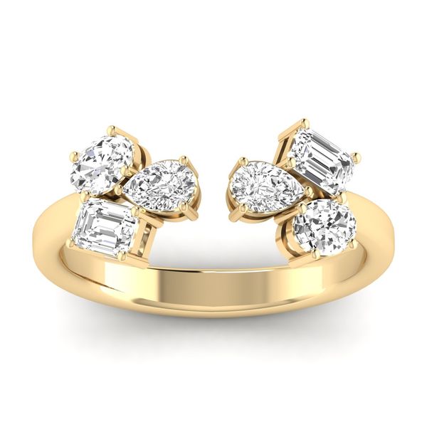 Yellow Gold Open Multi Shape Lab Grown Diamond Ring Image 5 SVS Fine Jewelry Oceanside, NY