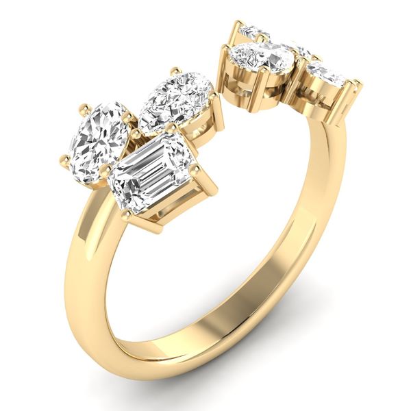 Yellow Gold Open Multi Shape Lab Grown Diamond Ring SVS Fine Jewelry Oceanside, NY