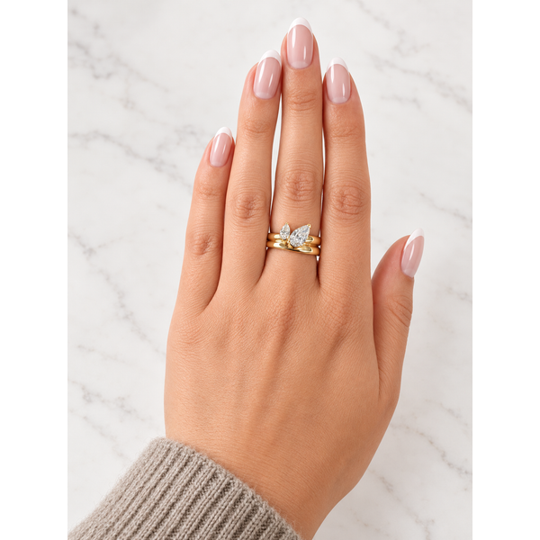 Everlee 14K Yellow Gold Aura Pear Duo Lab Grown Diamond Ring, 1.25 ctw Image 2 SVS Fine Jewelry Oceanside, NY