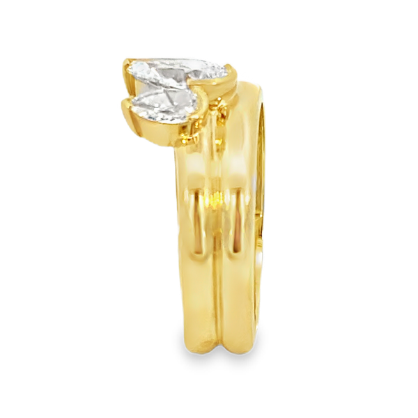 Everlee 14K Yellow Gold Aura Pear Duo Lab Grown Diamond Ring, 1.25 ctw Image 3 SVS Fine Jewelry Oceanside, NY