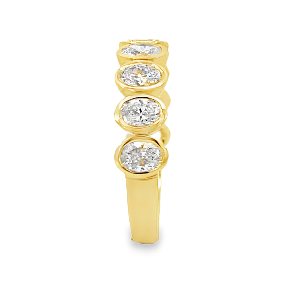 Everlee 14K Yellow Gold Oval Lab Grown Diamond Bezel Band, 1.10 ctw Image 3 SVS Fine Jewelry Oceanside, NY