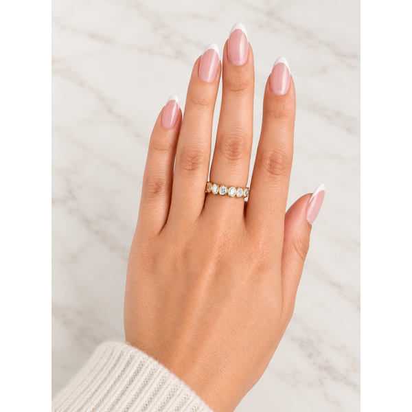 Everlee 14K Yellow Gold Oval Lab Grown Diamond Bezel Band, 1.10 ctw Image 4 SVS Fine Jewelry Oceanside, NY