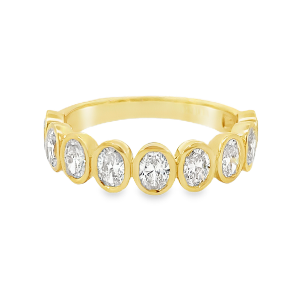 Everlee 14K Yellow Gold Oval Lab Grown Diamond Bezel Band, 1.10 ctw SVS Fine Jewelry Oceanside, NY