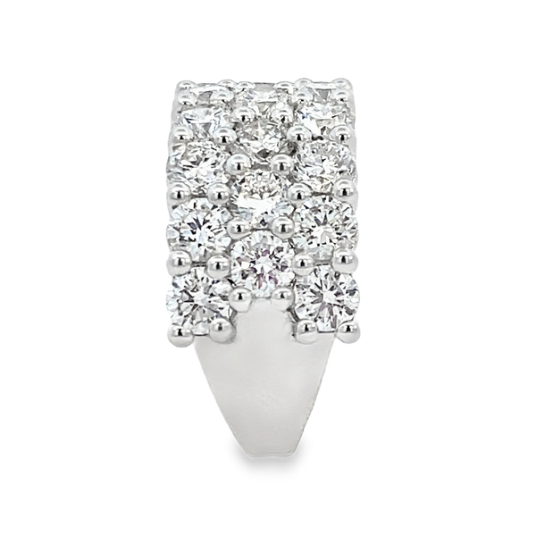 Everlee 14K White Gold Grand Three Row Lab Grown Diamond Cigar Band, 5 ctw Image 3 SVS Fine Jewelry Oceanside, NY