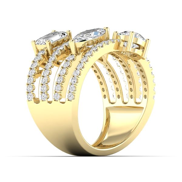 Yellow Gold Multi Shape Lab Grown Diamond Ring Image 2 SVS Fine Jewelry Oceanside, NY