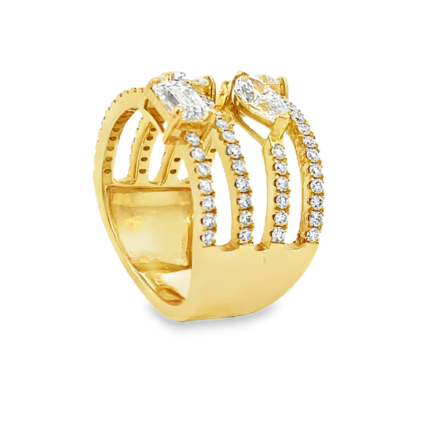Everlee 14K Yellow Gold Multi Shape Lab Grown Diamond Statement Ring, 3 ctw Image 2 SVS Fine Jewelry Oceanside, NY