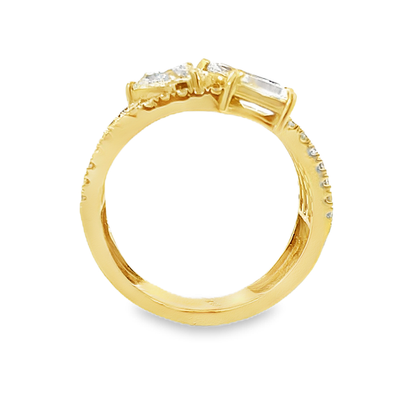 Everlee 14K Yellow Gold Multi Shape Lab Grown Diamond Statement Ring, 3 ctw Image 3 SVS Fine Jewelry Oceanside, NY