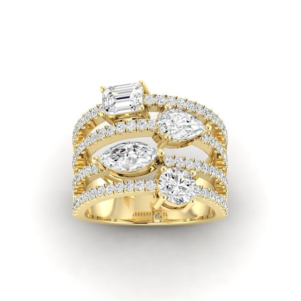 Yellow Gold Multi Shape Lab Grown Diamond Ring Image 4 SVS Fine Jewelry Oceanside, NY