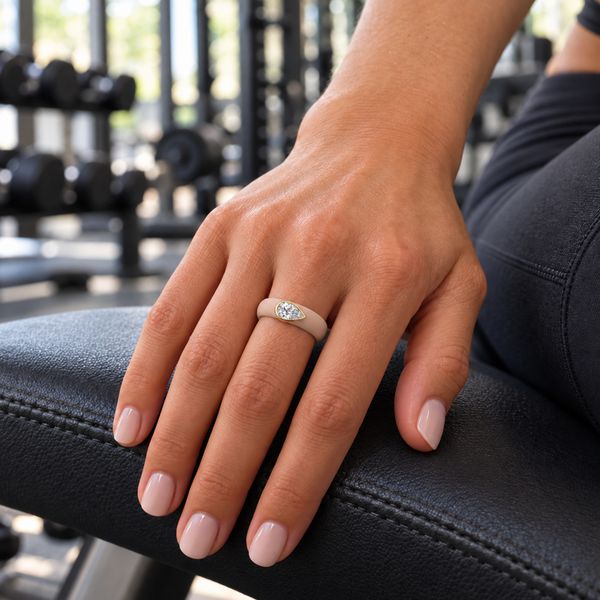 Casual Carats 0.72 ct Sideways Pear Lab Grown Diamond Nude Silicone Ring Image 2 SVS Fine Jewelry Oceanside, NY