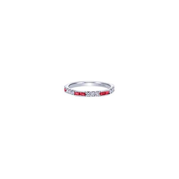 Gabriel & Co. 14K White Gold, Ruby, & Diamond Stackable Band SVS Fine Jewelry Oceanside, NY
