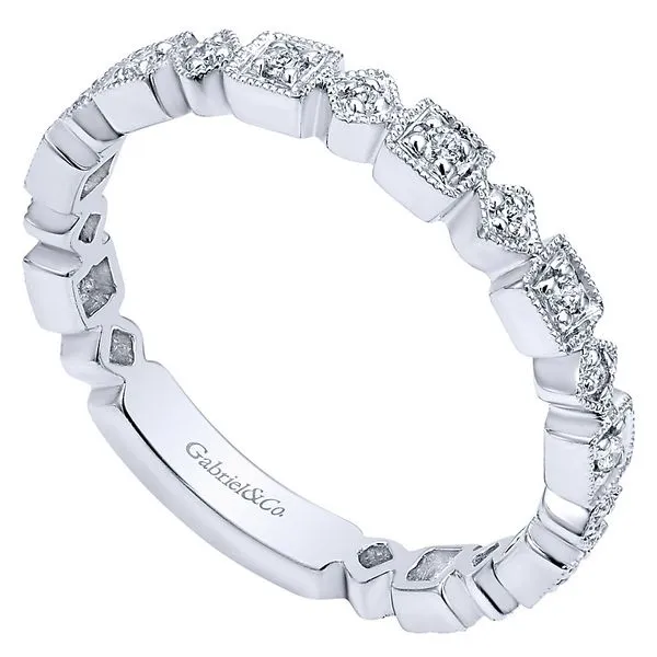 Gabriel & Co. Stackable Collection White Gold & Diamond Ring Image 3 SVS Fine Jewelry Oceanside, NY