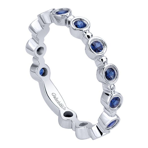 Gabriel & Co. Stackable Collection White Gold & Sapphire Ring Image 3 SVS Fine Jewelry Oceanside, NY
