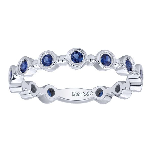 Gabriel & Co. Stackable Collection White Gold & Sapphire Ring Image 4 SVS Fine Jewelry Oceanside, NY